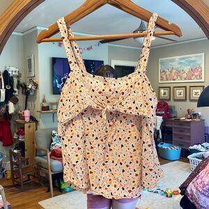 Madewell Tie Front Tank Lightweight Cotton Blend size 4